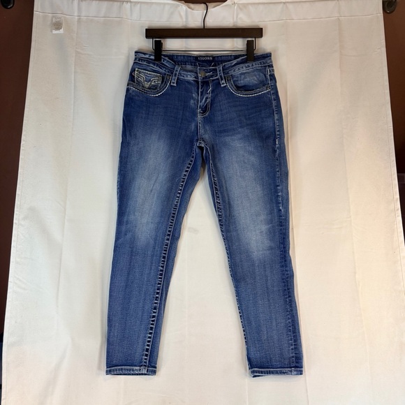 VIGOSS Women’s Size 9/10 L27 Denim Jeans Heritage Fit Capri Style Stretch - Picture 2 of 16